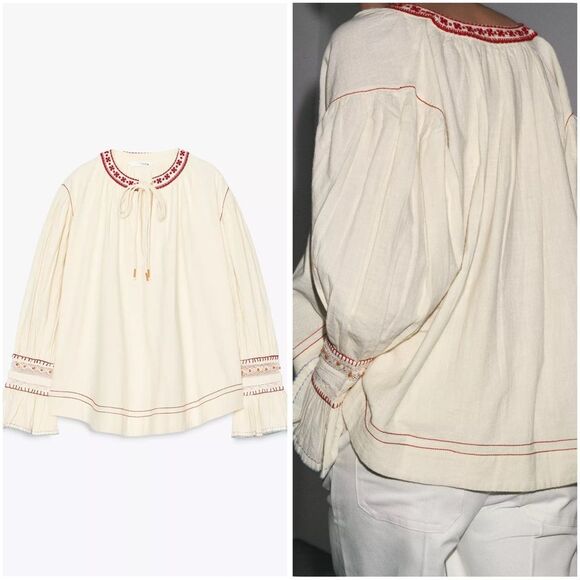 ZARA ZW COLLECTION EMBROIDERED SHIRT - Picture 2 of 11